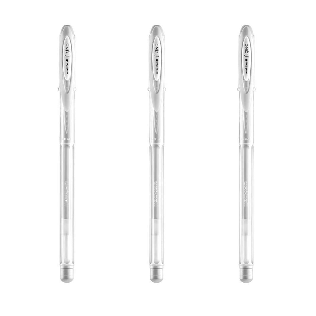 Uni-ball Signo Angelic UM-120AC Gel Ink Pen 0.7 mm, White Ink, 3 Pens per Pack Uni-ball