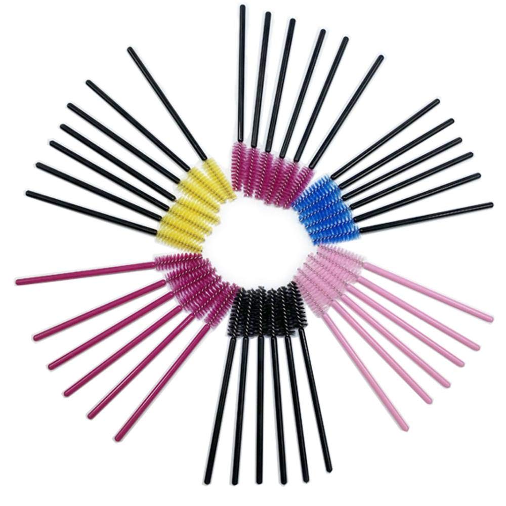 Chenyan 100PCS Disposable Eyelash Brushes Mascara Wands Eye Lash Eyebrow Applicator Spoolers Cosmetic Makeup Brush Set Tool Kits (blackblack)