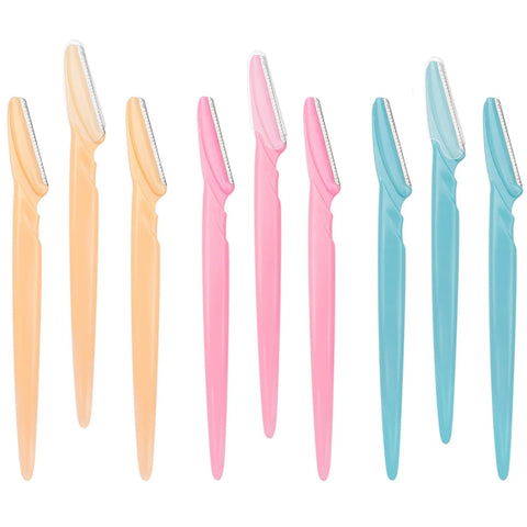 9pcs Eyebrow Razor,Dermaplane Razor,Touch-Up Dermaplaning Tool with Precision Cover, Eyebrow Trimmer & Face Shaver for Women and Men, Face Razor Peach Fuzz Remover