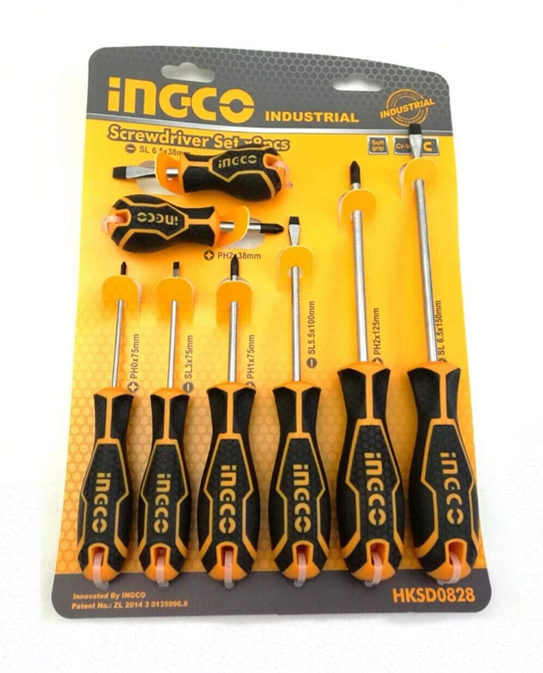 inGCO screwdriver set 8 pcs rubber hand heavy duty