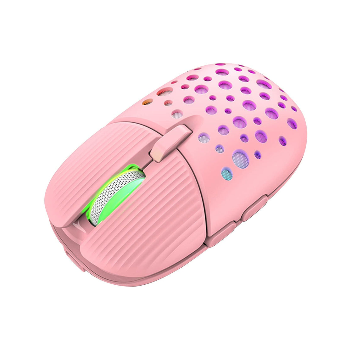 MaNMaNing Office 2.4G Charging BM900 Wireless Mouse Gaming Glowing Hole Mouse MNL-5204 (Pink, One Size)