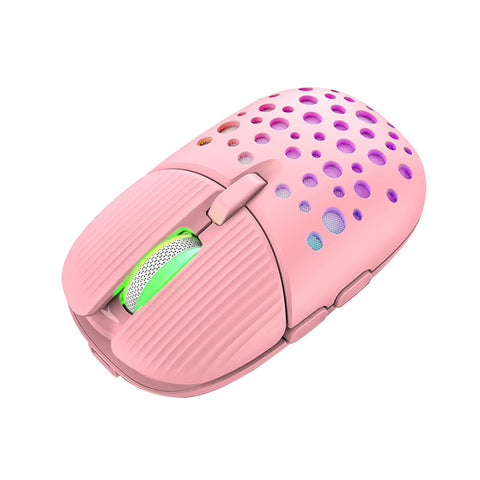 MaNMaNing Office 2.4G Charging BM900 Wireless Mouse Gaming Glowing Hole Mouse MNL-5204 (Pink, One Size)