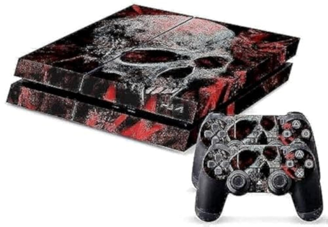 Red Skull Decal Skin Stickers For PS4 Console, 2 Pieces