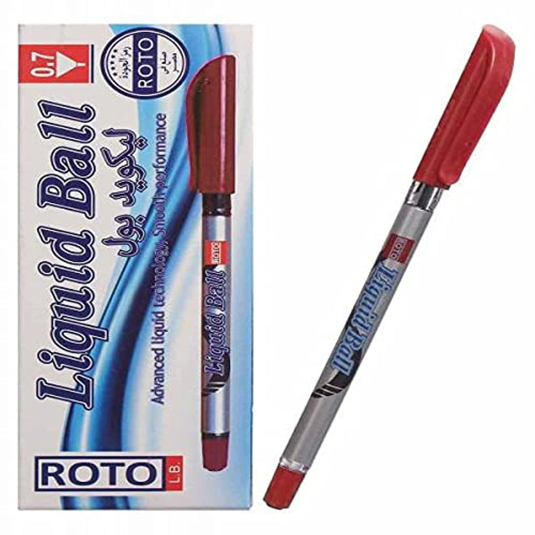Roto liquid ball ballpoint pen, 0.7 mm, red - pack of 12
