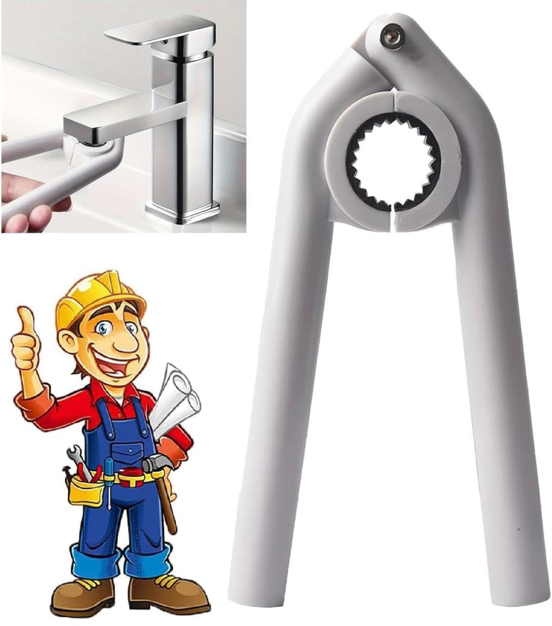 fashion mania 2Pcs Faucet Wrench, Slip-Resistant Practical Plumbing Wrench, Faucet and Sink Installer Tool