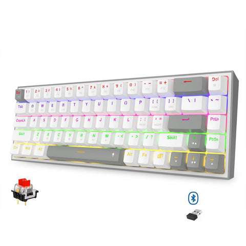 Redragon K705 PRO 65% Wireless, Bluetooth & Wired RGB Mechanical Gaming Keyboard, Red Switch 68 Keys 100% Hot-Swap Socket, Free-Mod Plate Mounted PCB & Dedicated Arrow Keys