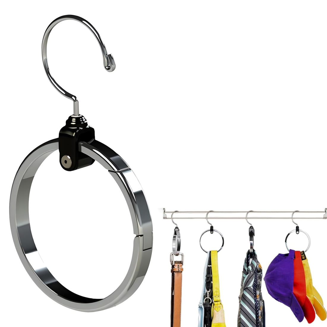 nalaina Scarf Hanger, Tie Hanger, Belt Hanger, Round, Anti-Slip Tie Rack, Camisole, Scarf, Necktie, Father's Birthday Gift, Multi-functional, For Storage, Belt Organization, etc