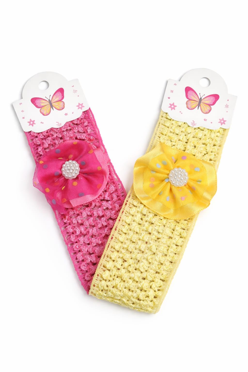 Set of 2 Flower Hair Bandanas for Girls and Ladies, Elastic Hair Bands, Multicolor for Your Hair Beauty