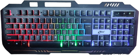 Gaming Cord Metal Gaming Keyboard Multicolor LED Lighting ZERO ZR-2080.