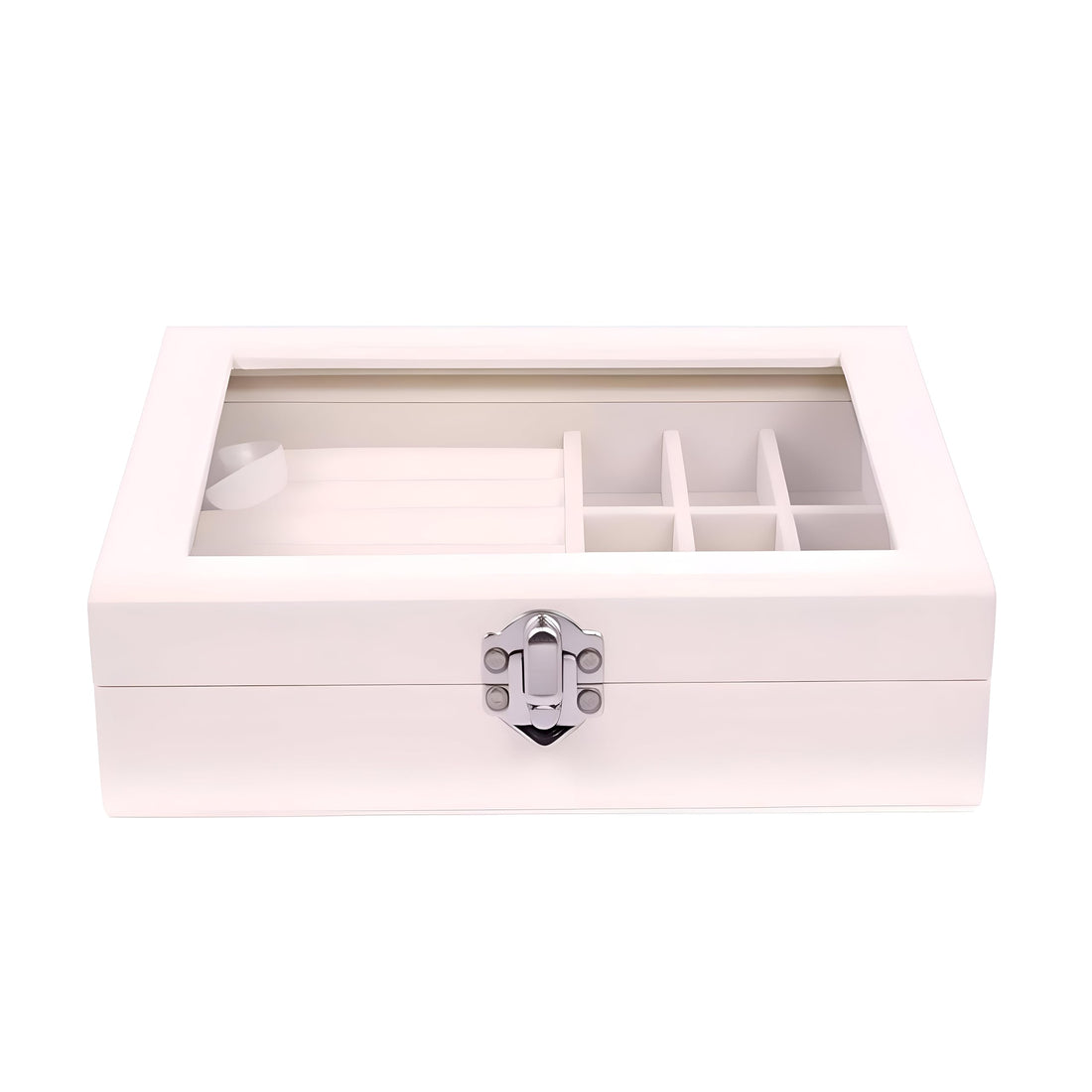 Earring Box - Modern Light Luxury Jewelry Case with Soft Divided Compartments Protecting Shiny Pieces, Gray Aesthetic Organizer Blending Practicality with Grace in Every Dressing Area Delightfully