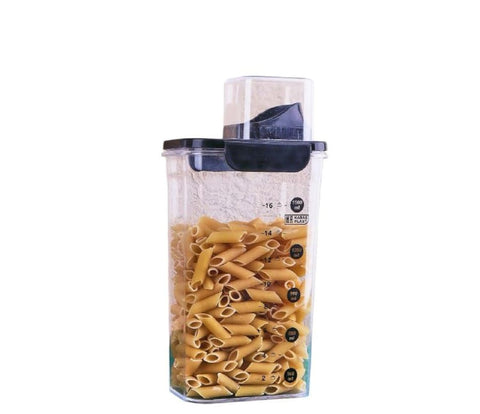 Cereal Keeper Clear Airtight Large Keep Dry Pouring Storage Containers 1.6 ml (black)