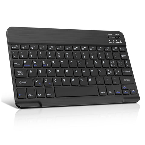 SENGBIRCH Italian Bluetooth Keyboard – Light Portable Wireless Keyboard for Tablet iPad, Samsung, Huawei, iOS, Android, Windows and Any Bluetooth-Enabled Device, Black