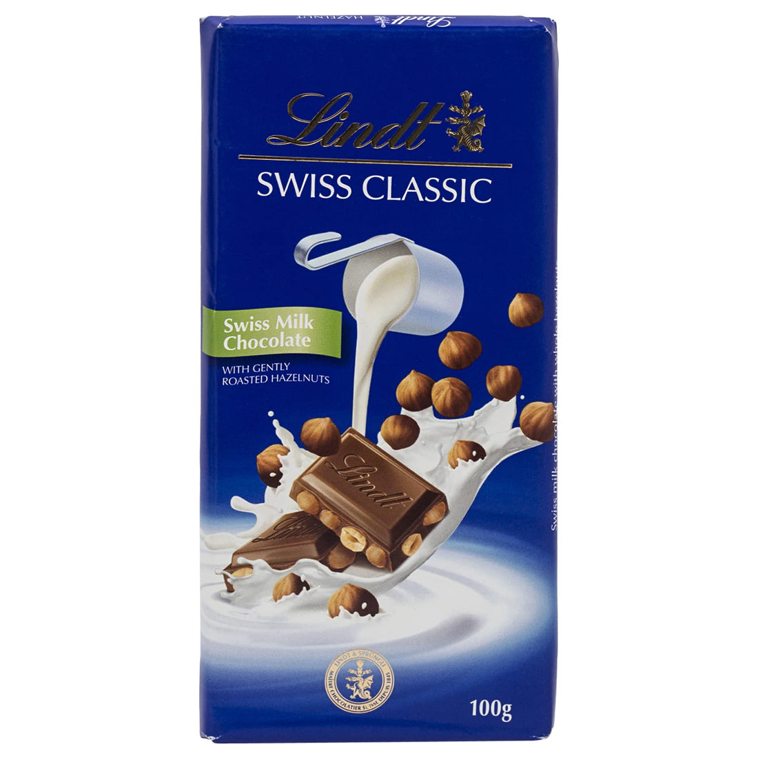 Lindt Swiss Classic Milk Chocolate With Hazelnut - 100g