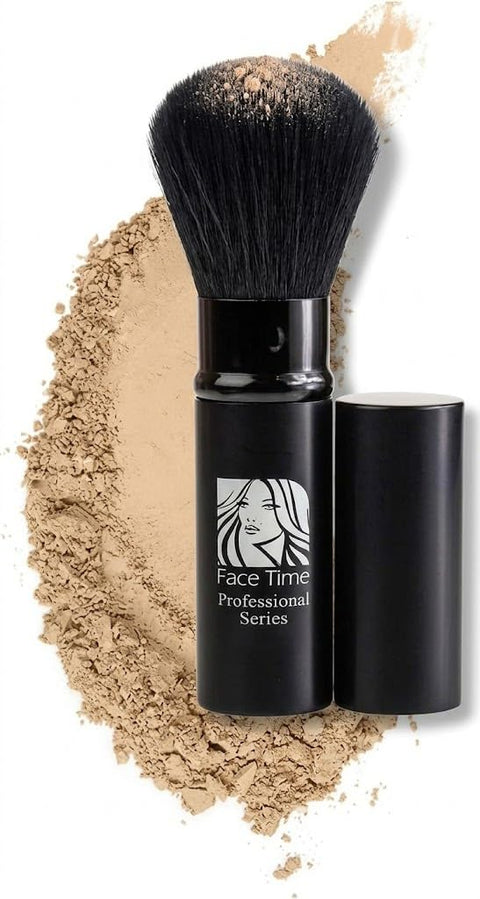 Foundation AND POWDER Brush Synthetic Fiber Cosmetics Makeup Brush for Women Loose Powder and Blusher Application Daily Makeup Tool-WITH COVER