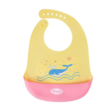 True Gold Silicon bib 2 colors with pouch-YELLOW