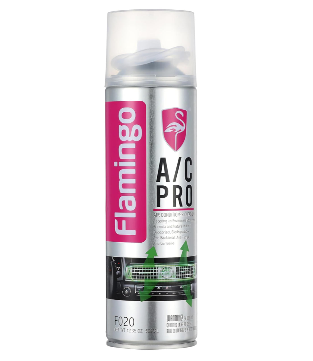 Flamingo AC Foam Cleaner 500ML- Car AC Deep Cleaning Spray with Plastic Tube, Removes Bacteria & Odors,Easy To use (منظف تكيف)