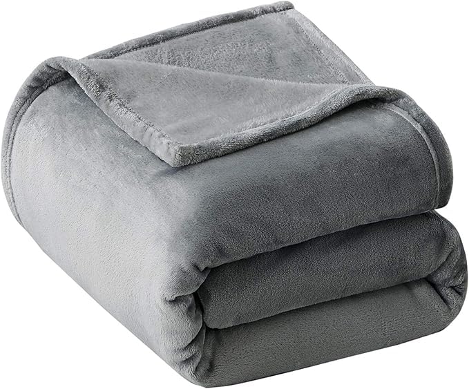 Moro Moro 3 Fleece Throw Blanket Single Size Soft Lightweight Luxury Throw Blanket 130x150cm Grey