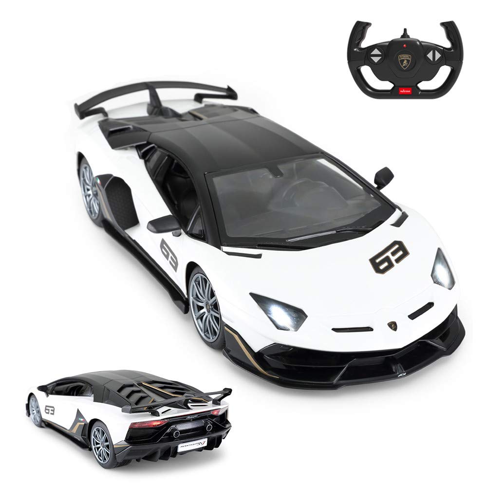 RASTAR Lamborghini Aventador SVJ, White R/C 1:14 23036, Black