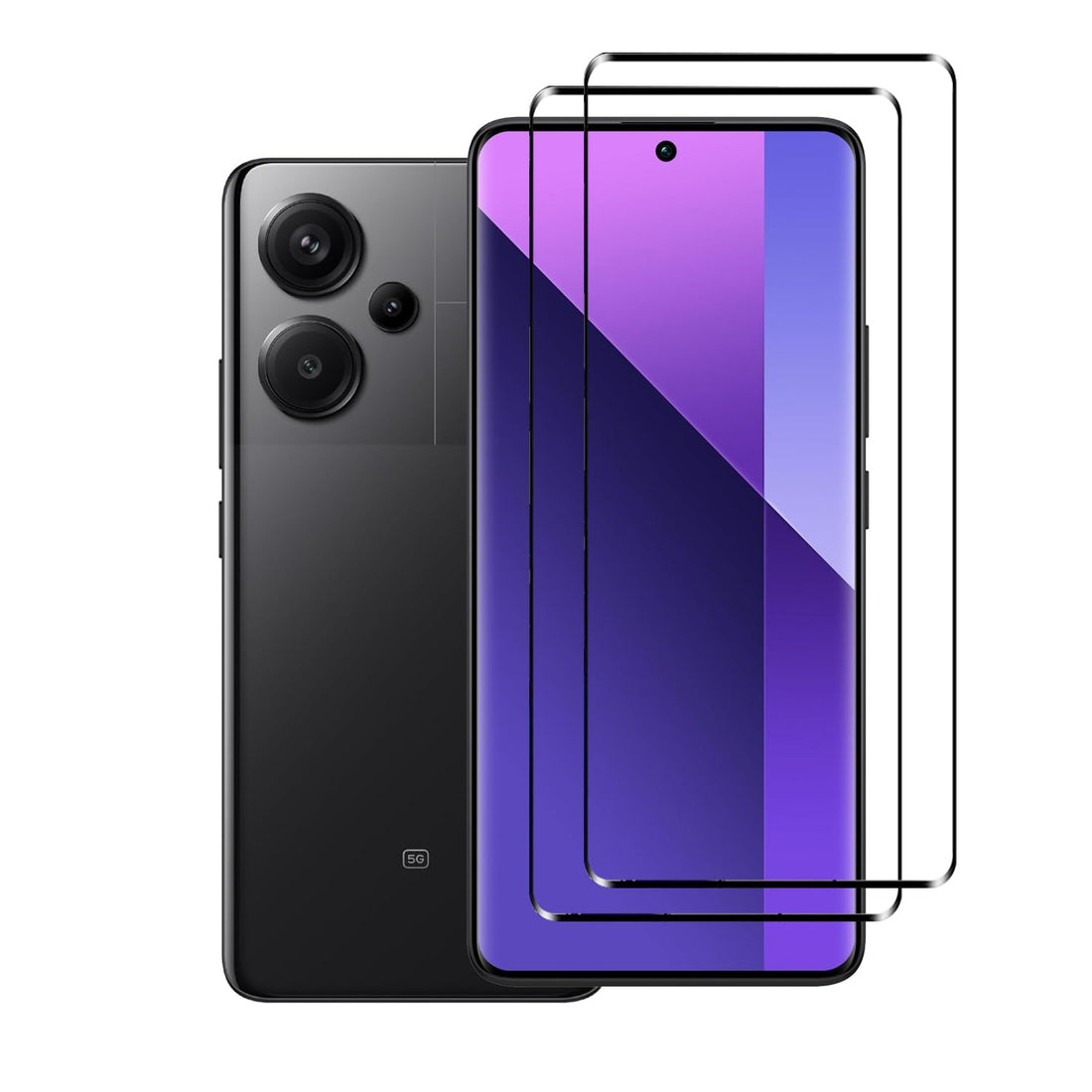 [2 Pack] WRTBS Tempered Glass for Xiaomi Redmi Note 13 Pro Plus 5G Screen Protector,9H Hardness High Definition Full Covered Clear Scratch Resistant Bubble Free Anti-Fingerprints