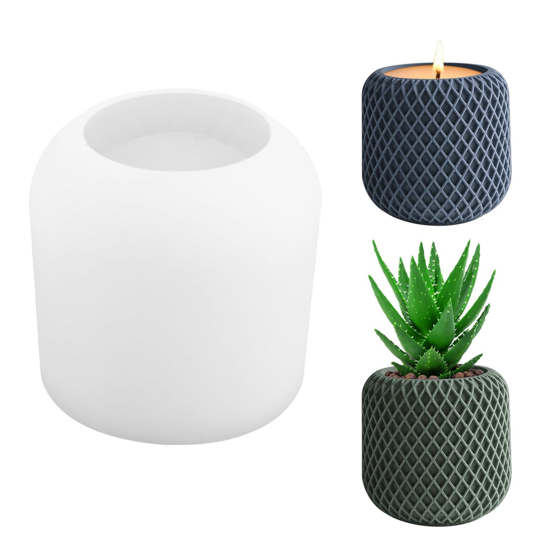 Silicone Moulds Casting Moulds | 3D Vase Silicone Casting Mould | Cylinder Candle Holder Silicone Mould | Large Silicone Mould for Vase Concrete | Mother's Day DIY Cylinder Silicone Moulds for Home
