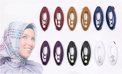 12 Pieces Hijab Pins Women Hijab Pins Assorted Color Safety Pins Scarf Clip Brooch Portable Scarf Clip (Multicolor)