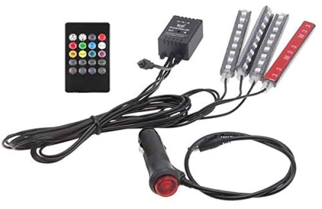Wireless Remote Control Car RGB LED Neon Interior Light Lamp Strip