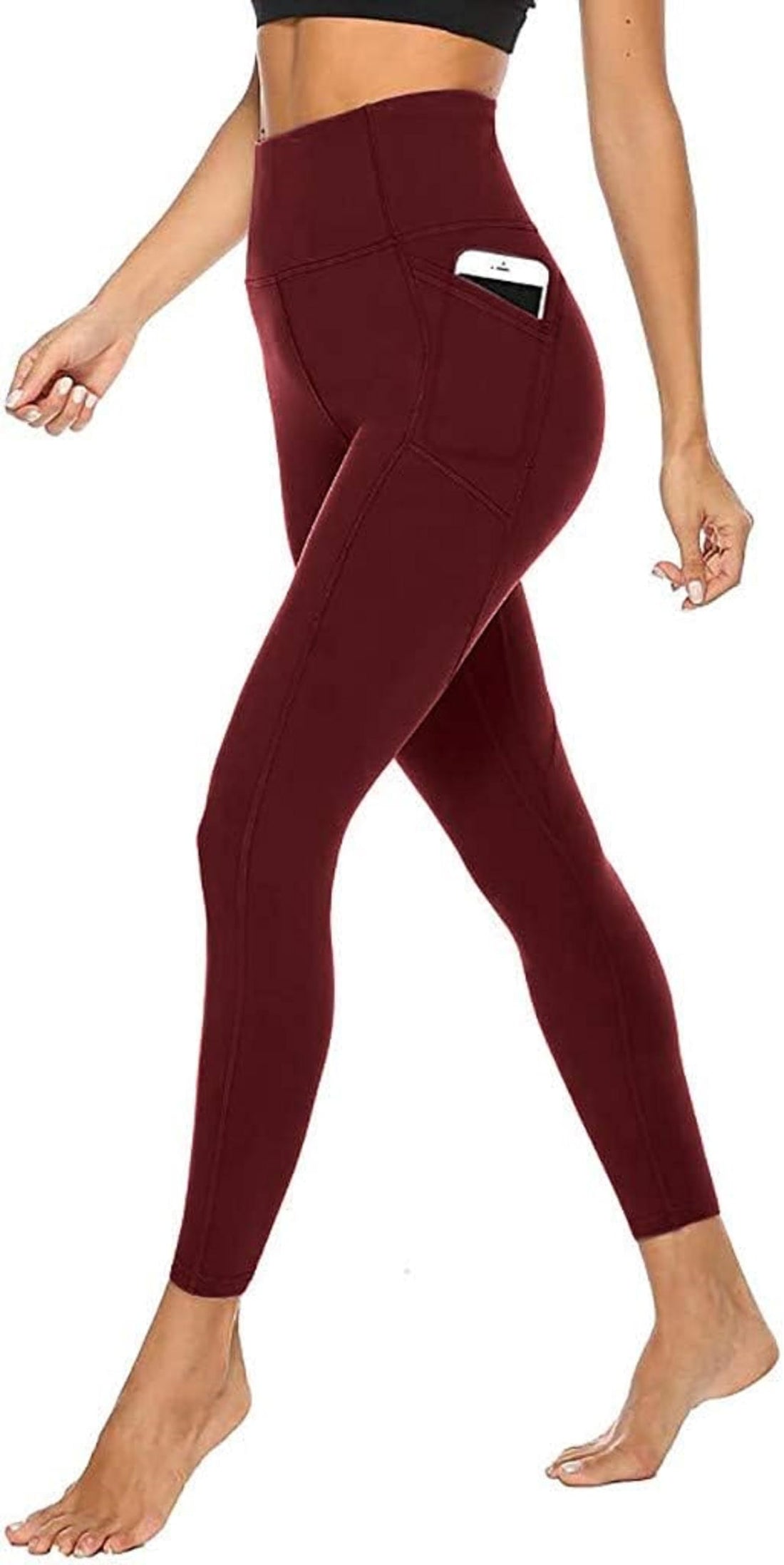 MIZAYA Women's High Waisted Sports Leggings with Side Pockets - Comfortable Stretch Yoga Pants Perfect for Workout, Gym, Daily Wear for Girls and Women