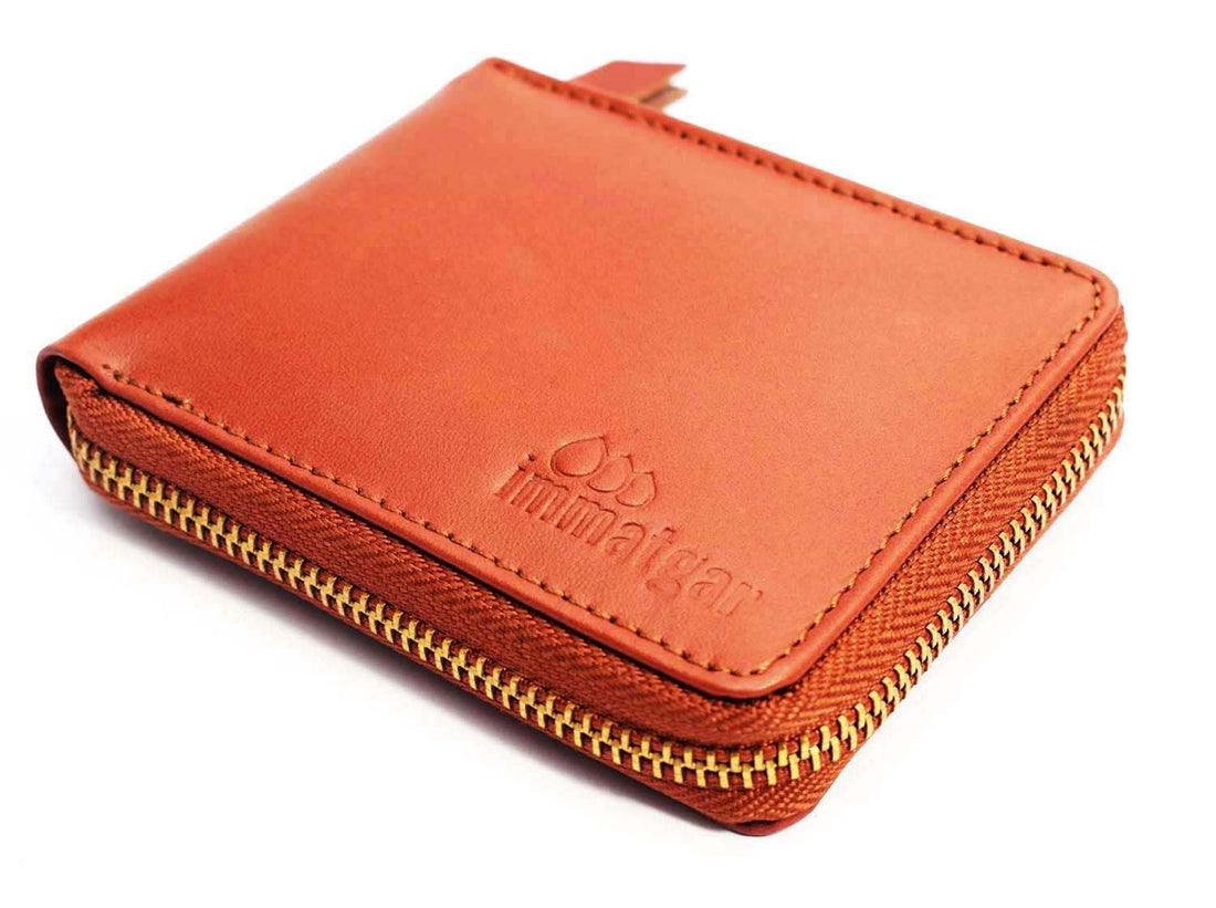 immatgar Premium Full-Grain Cowhide Leather Wallet for Men and women – Luxury Gift Wallet Handcrafted Durable and Stylis (Havana)