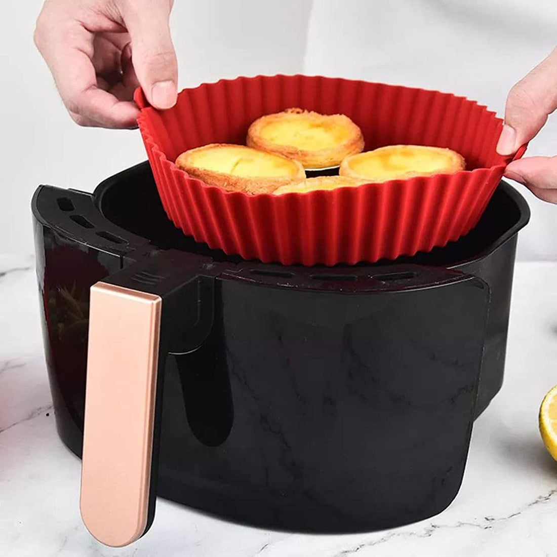 Air Fryer Silicone Mat, Round Air Fryer Silicone Pot- 1 Piece Multicolor 16 * 4.5 CM