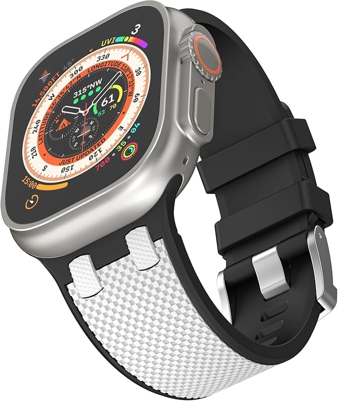 Fekra Luxury Silicone Sport Band Compatible with Apple Watch Ultra 2/Ultra & Series 11/10/9/8/7/6/SE, 49mm 46mm 45mm 44mm 42mm, Premium Waterproof Rubber Strap with Secure Fit for Men & Women