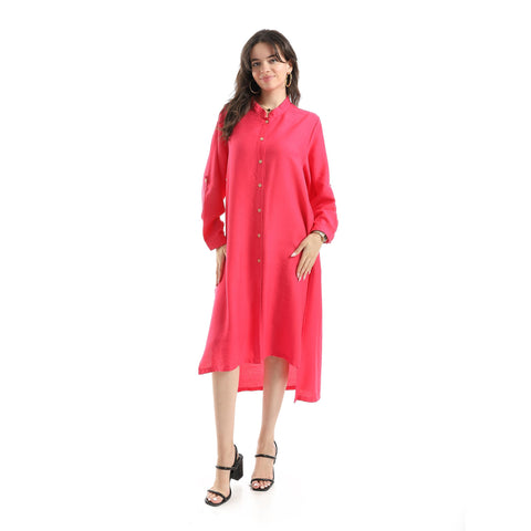 AZUL Women's Long Shirt Dress - Premium Mixed Yarns Cardigan & Outwear - Elegant Maxi Length Button-Down