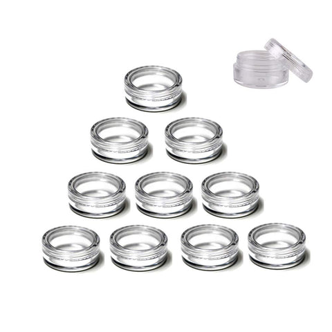 GBSTORE 3 Gram Plastic Cosmetic Containers,for Eye Shadow Nails Powder Jewelry Cosmetic Lip Balm Lip Gloss Cream Lotion and Creams Sample Make-up Storage(10 Pcs)