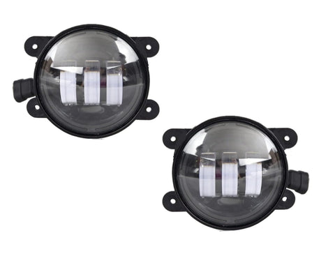 4 Inch DOT Approved High/Low Beam LED Round Headlights Compatible with Jeep Wrangler All Cars Round Headlight Lamp 2 Pieces (Black)