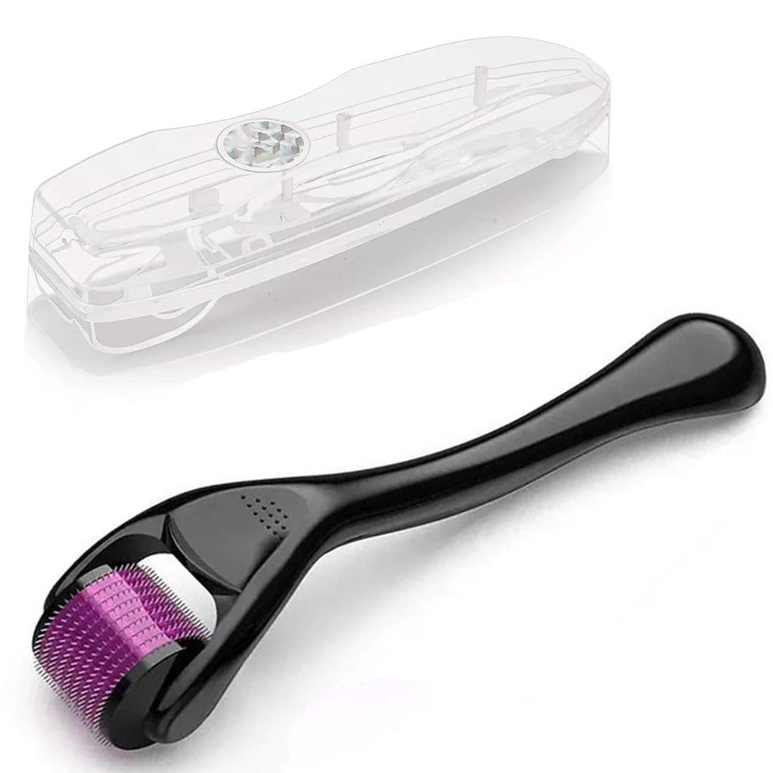 Derma Roller 0.5 mm, 660 Needles Dermaroller Hair Micro Needle Roller for Face Skin Care, Stimulate Hair Regrowth, Reduce Hair Loss, Purple