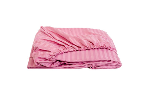 Striped Fitted Sheet - Fine Quality For Hotels and Home Décor - Consists of 1 Fitted Sheet 120cm * 200cm - Fits Matresses Up to 30cm - Brushed Cotton - Light Cahsmere
