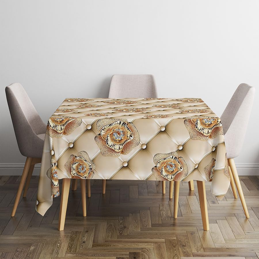 Custor Premium Dining Table Cloth – Double Waterproof & Oil Resistant Material – Suitable for Indoor and Outdoor Use (D (77), 240 x 140 cm)
