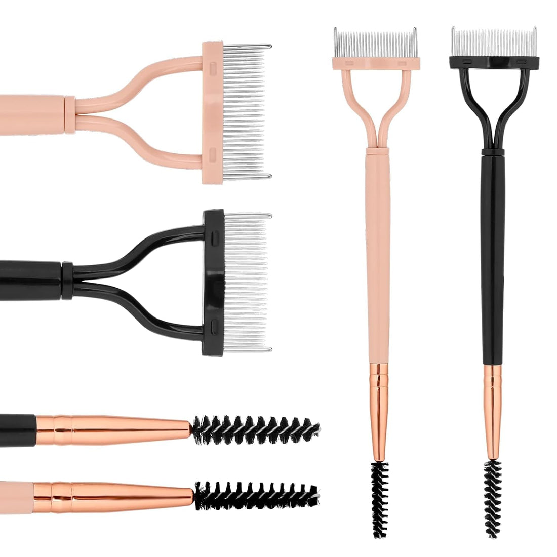Dual Head Eyelash Eyebrow Comb Lash Separator Brush 2 in 1 Eyelash Shaper Professional Eye Makeup Applicator Grooming Tool for Separating Lashes Eliminating Mascara Clumps -multicolor -1 piece)