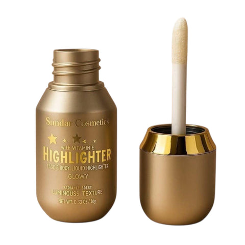 Liquid Highlighter for Face and Body with Vitamin E, Luminous Finish, Shimmer Texture, 16g