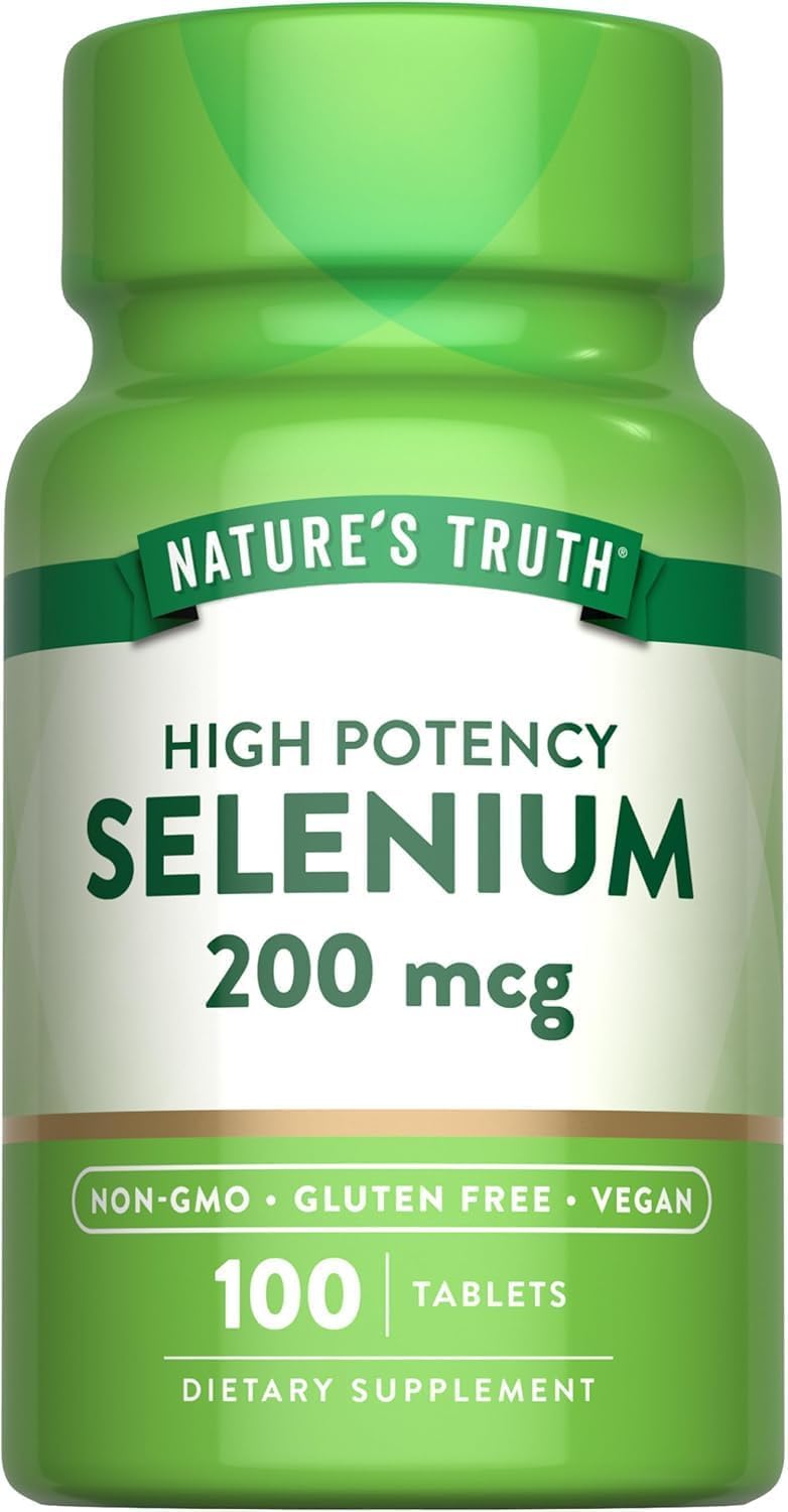 Selenium 200mcg | 100 Tablet | High Potency | Vegan, Non-GMO & Gluten Fre Supplement
