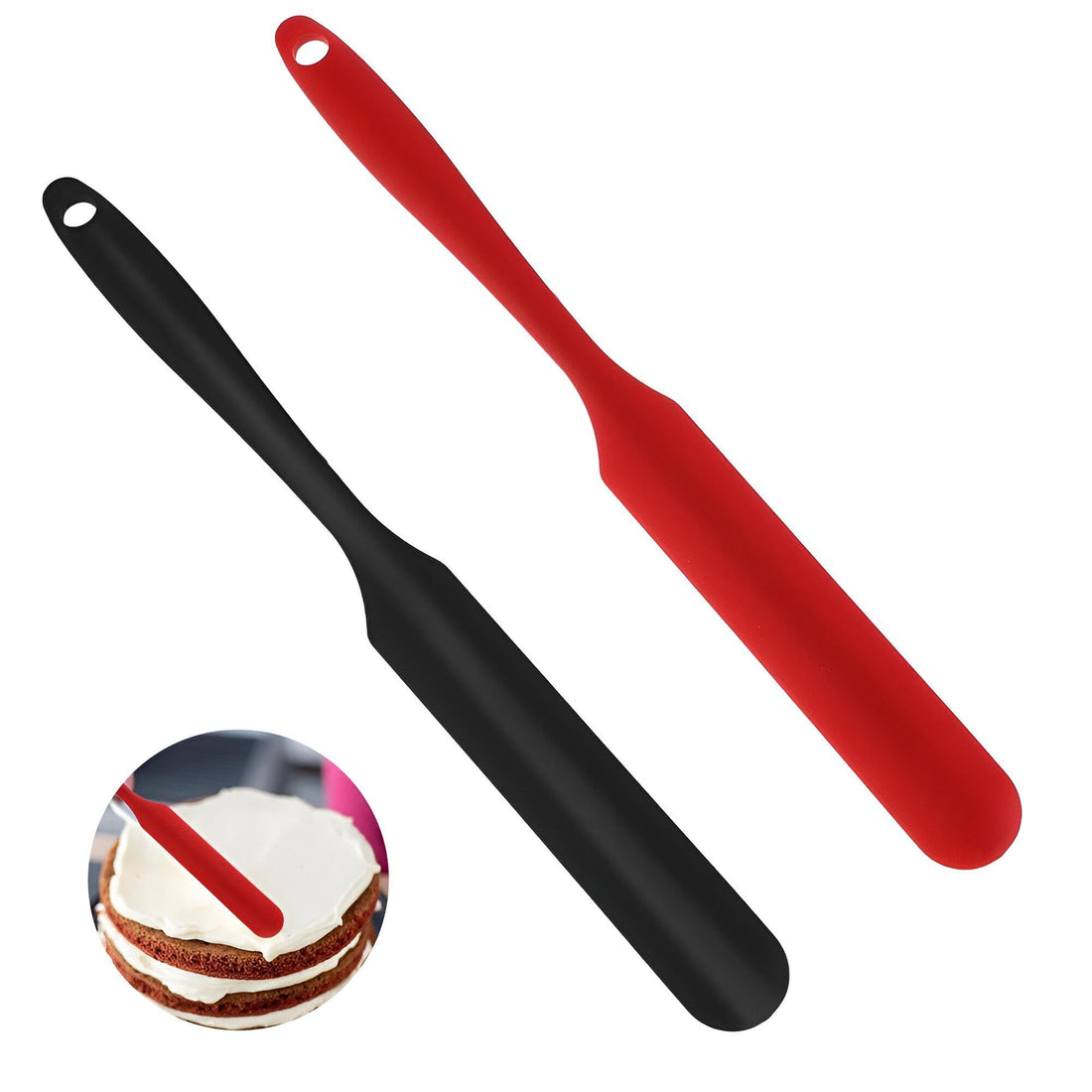Silicone Peanut Butter Spreader Knife Multipurpose for Mixing Scraping and Cleaning Large Containers - Perfect for Placing Peanut Butter and Handling Smoothly (2 Knives)