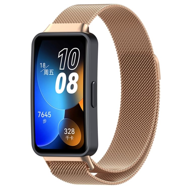 V Volt Stainless Steel Replacement Watch Band Compatible with Huawei Band 10, Milanese Loop Metal Strap with Magnetic Closure, Luxury and Stylish for Men and Women.