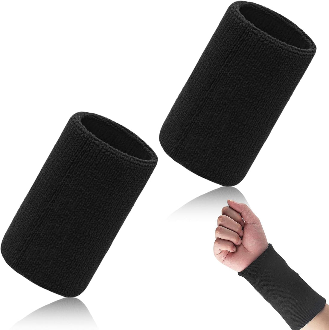 Souq Albasha 2 Pack Sports Wristbands for Men and Women Sweat-Absorbing for Football, Basketball, Tennis, Gymnastics