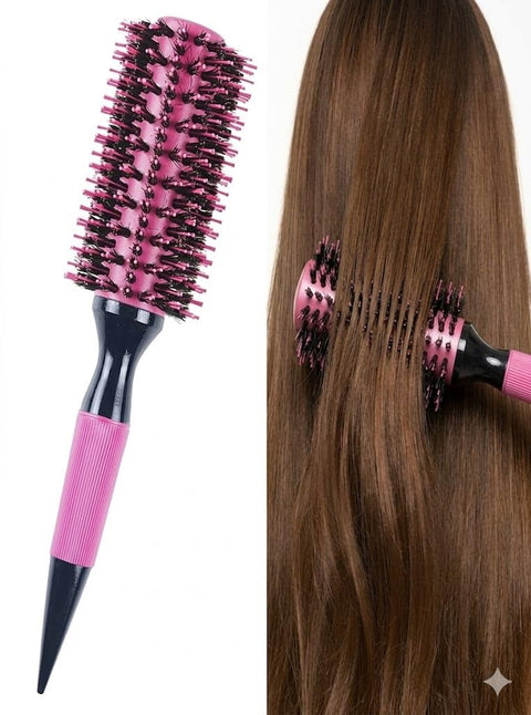 Round Brush for Blow Drying,Thermal Nano Ionic Round Drying Hair brush Professional for Styling Hair Curling Brush-pink mix black color (7cm)