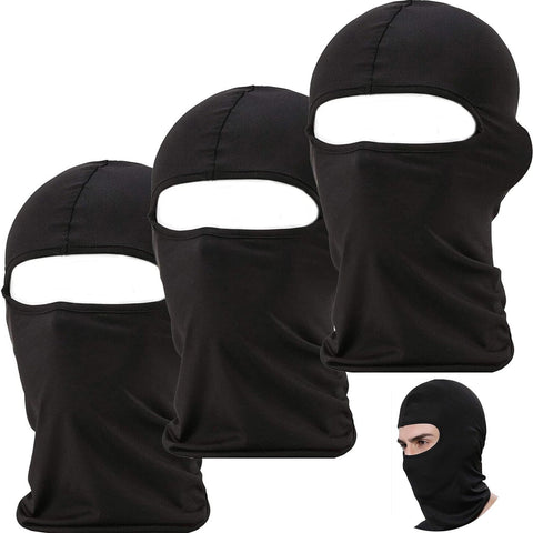 3 Pcs Balaclava Ski Face Mask Windproof Face Mask Full Face Black Balaclavas Unisex Multifunctional Headwear for Motorcycle Cycling, Breathable Lightweight for Summer Winter, One Size