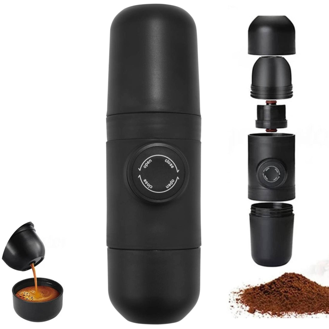Laiaouay Manual Portable Espresso Machine Outdoor Coffee Maker Push Coffee Cup for Car Travel Camping Hiking