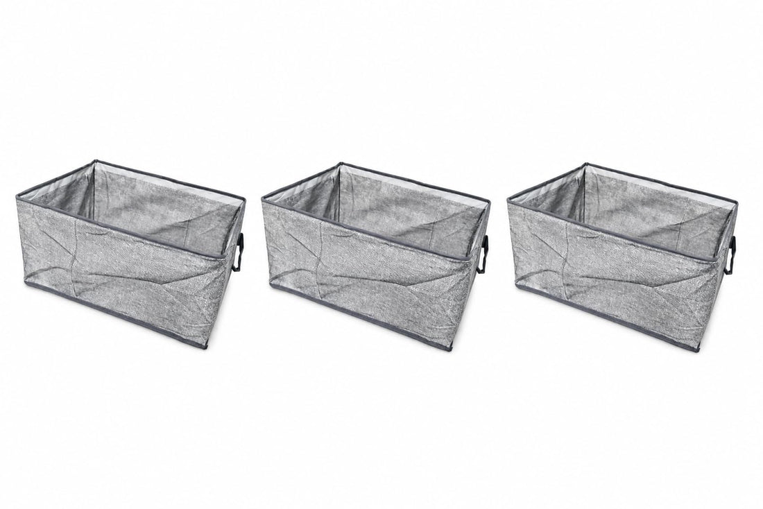 Foldable Fabric Storage Basket with Cute Cherry & Heart Print – Multi-Purpose Organizer for Clothes, Toys & Home Essentials (3, Gray)
