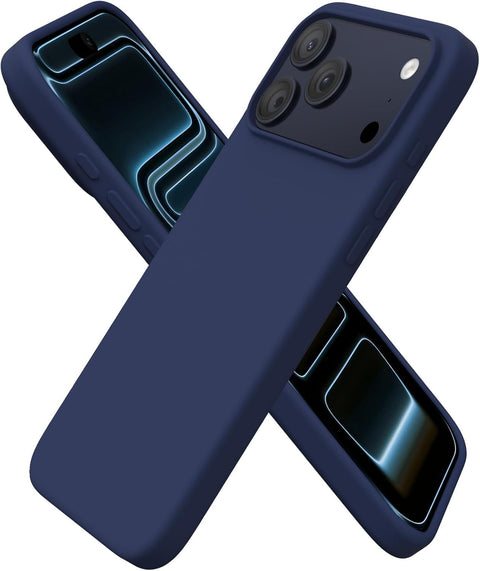 Zubitech Case for IPhone 17 Pro Soft Liquid Silicone Gel Case Full Body Shockproof Protection Matte Finish Cover Soft Microfiber Lining Cushion Slim Back Case for iPhone 17 Pro (Blue)