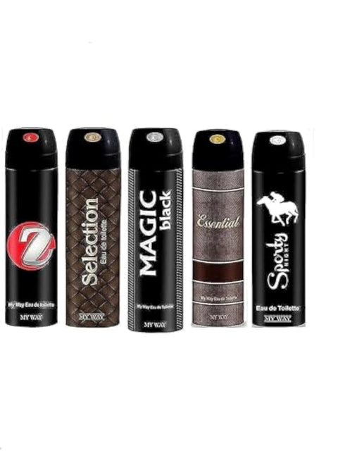 My Way Set of Body Spray for Men Multiple Scent - 5 Pieces