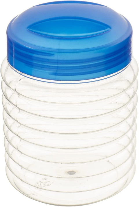 winnerplast Winner Plast Plastic Jar, Clear and Light Blue