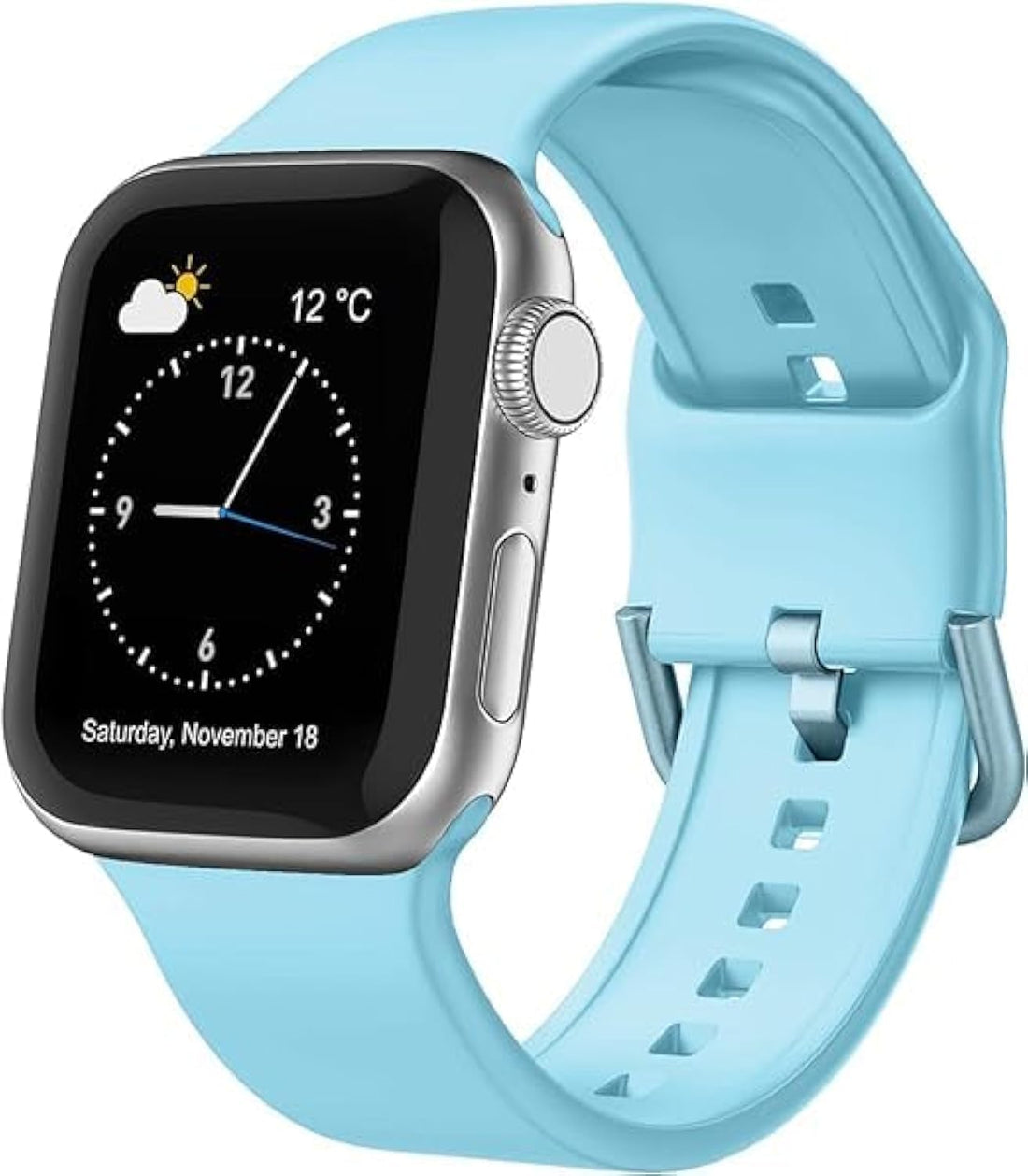 Next store Compatible with Apple Watch Band 49mm 45mm 44mm 42mm, Soft Silicone Sport Strap with Classic Clasp for iWatch Series 7 6 5 4 3 2 1 Women Men